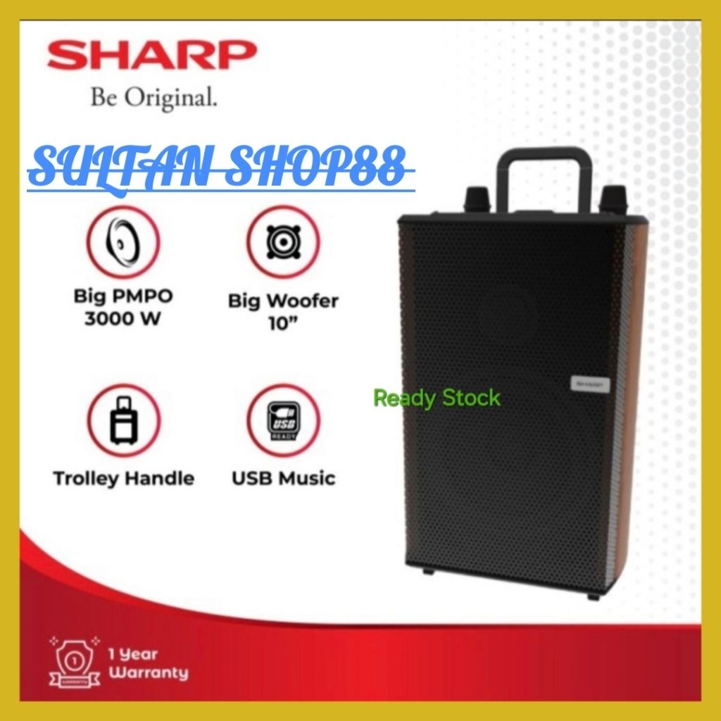 SHARP SPEAKER AKTIF CBOX-TRB10MBO WOOFER 10 INCH I SPEAKER AKTIF SHARP CBOXTRB10MBO WIRELESS BLUETOO
