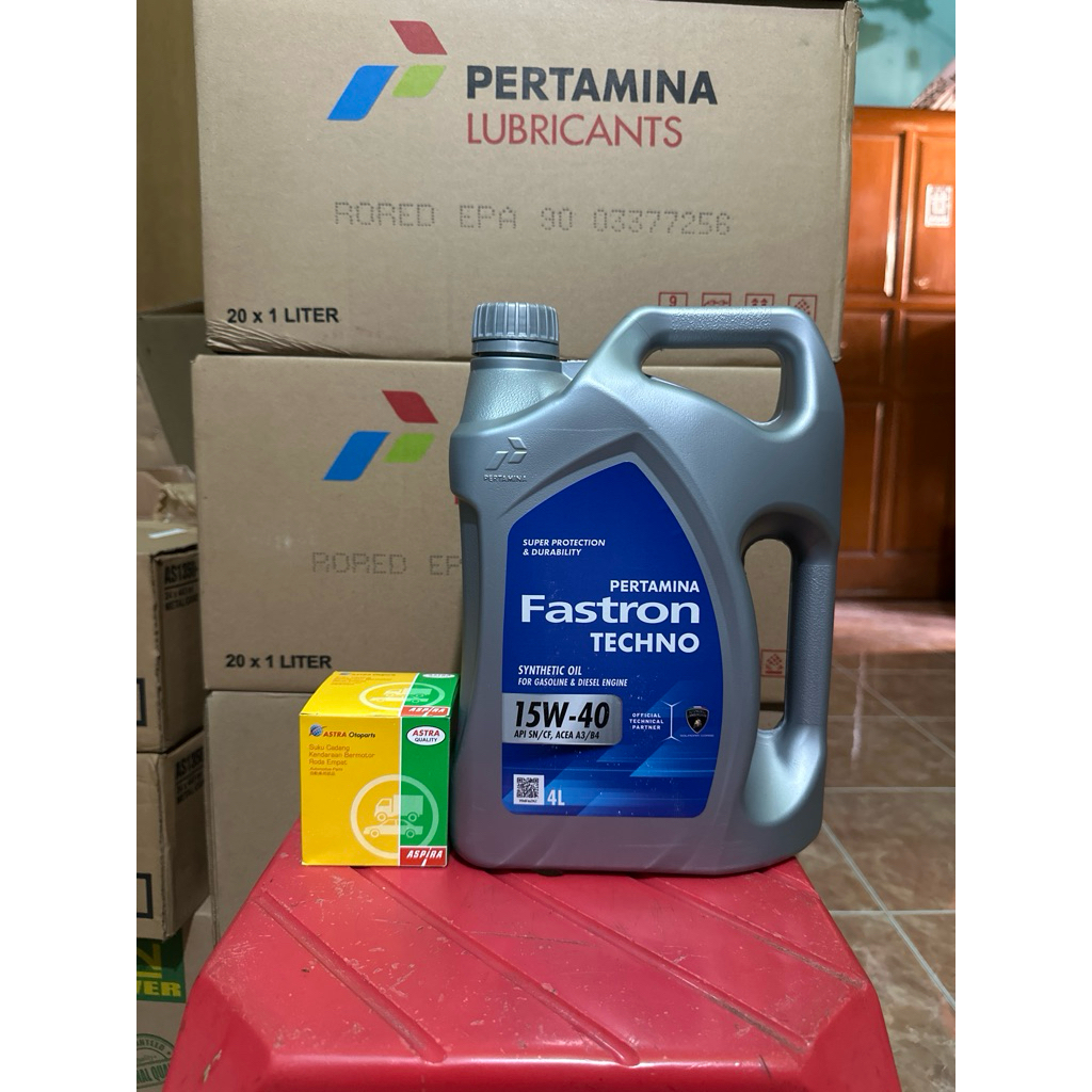 PAKET GANTI OLI MOBIL FASTRON SAE 15W-40 & FILTER OLI