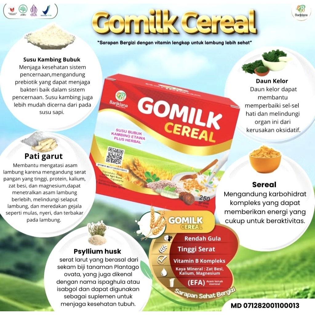 

GOMILK CEREAL BOX ISI 10SACHET.
