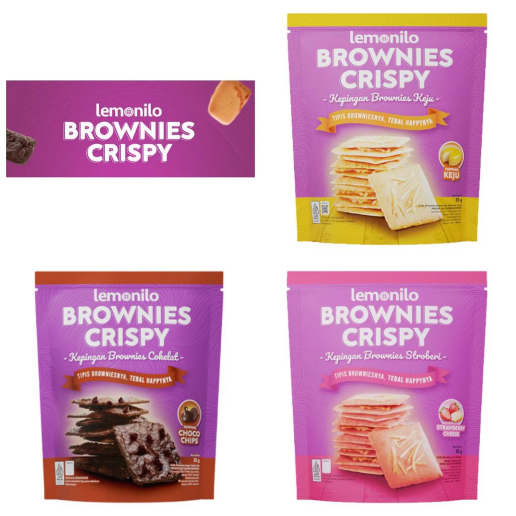Lemonilo Brownies Crispy Choco Chips / Lemonilo Brownies Crispy Keju / Lemonilo Brownies Crispy Stra