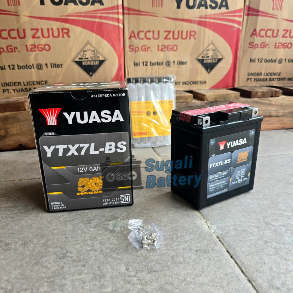 Aki Motor Vespa Piaggio GTS LX 150, Gilera, Liberty YUASA YTX7L-BS MF Aki Kering ORIGINAL