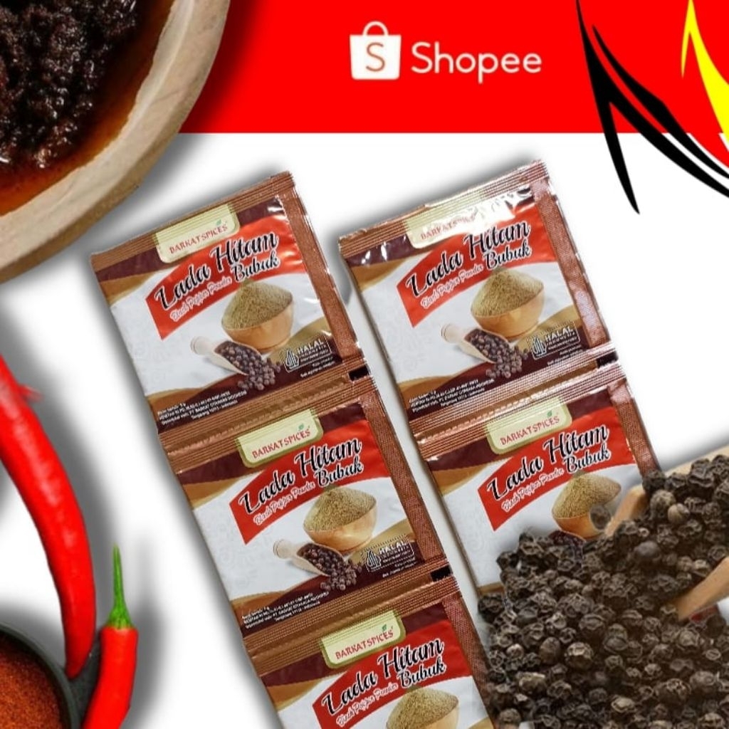 

Lada Hitam Bubuk Asli Barkat 5gr Black Pepper Powder