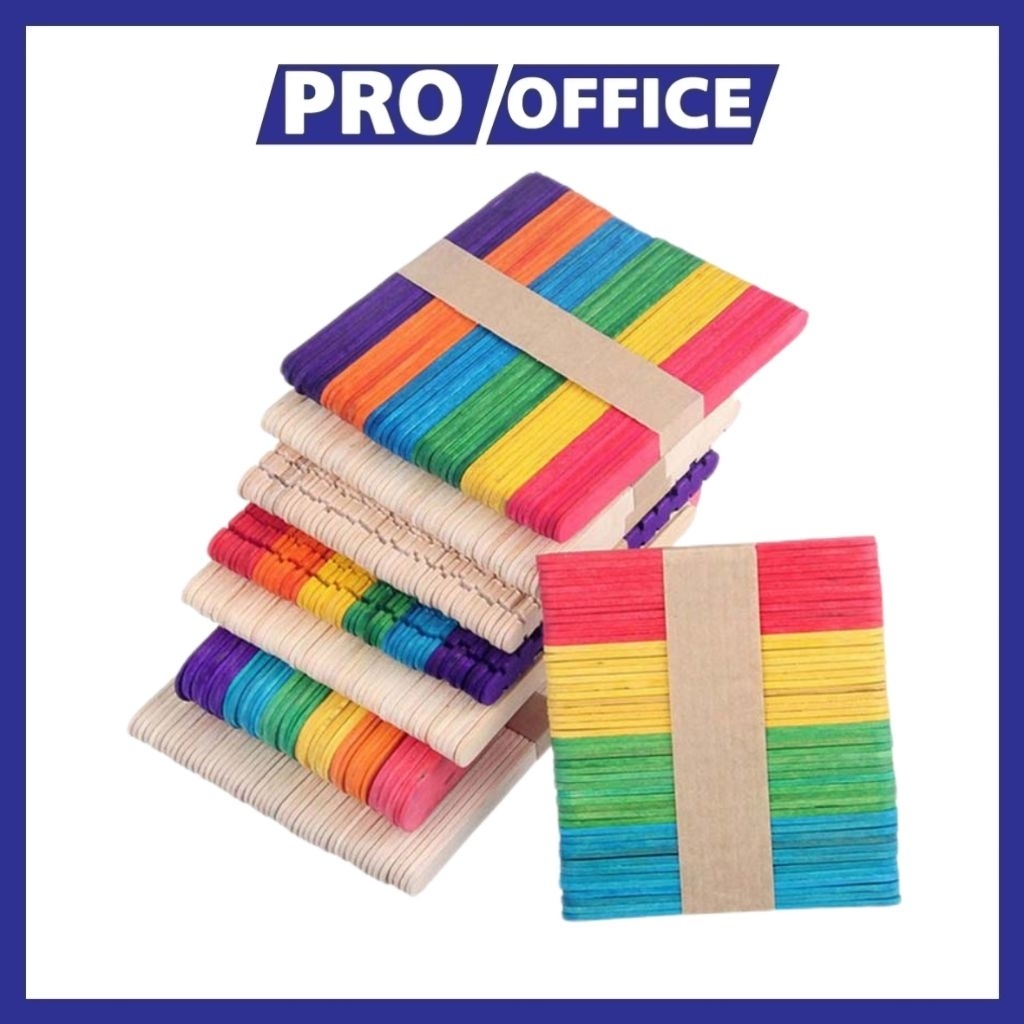 

ProOffice - Stick Es Krim Polos / Warna 1 Pack | Stik Kayu Craft Kerajinan