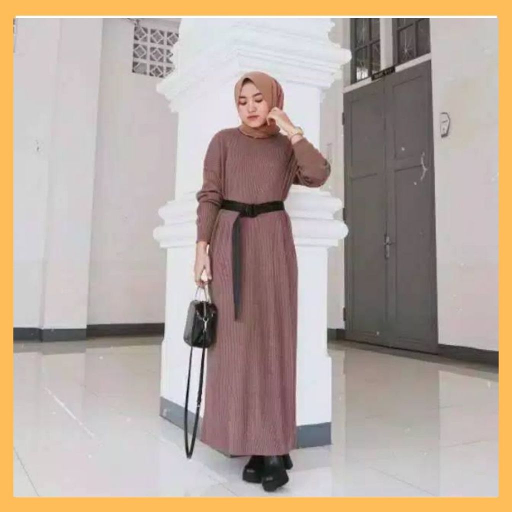 LONG DRESS PREMIUM < MEDARI LONG KNIT < Boxy Dress < Merdari dress < Gamis Rajut < Long Dress Boxy <