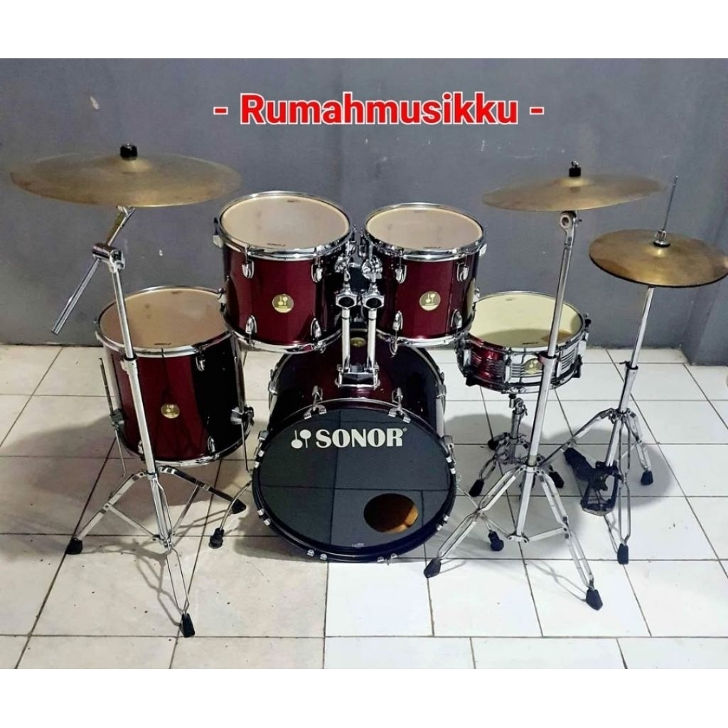 Drum set Sonor Force 505  Mulus Lengkap Tinggal Pakai