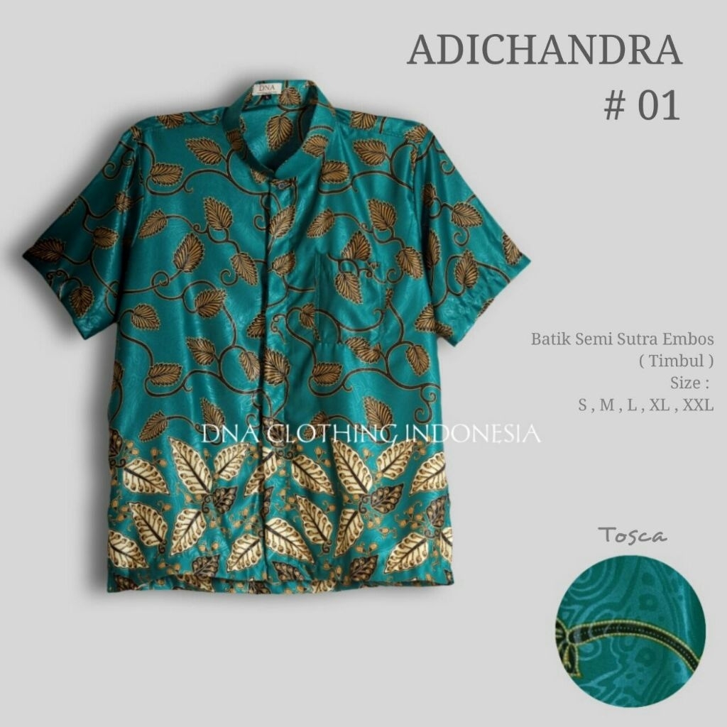 ELSIRESTORE.ID (READY STOCK) Hem Koko Kemeja Batik Lengan Pendek Amarta  Hijau Emerald Hamdi Zikra A