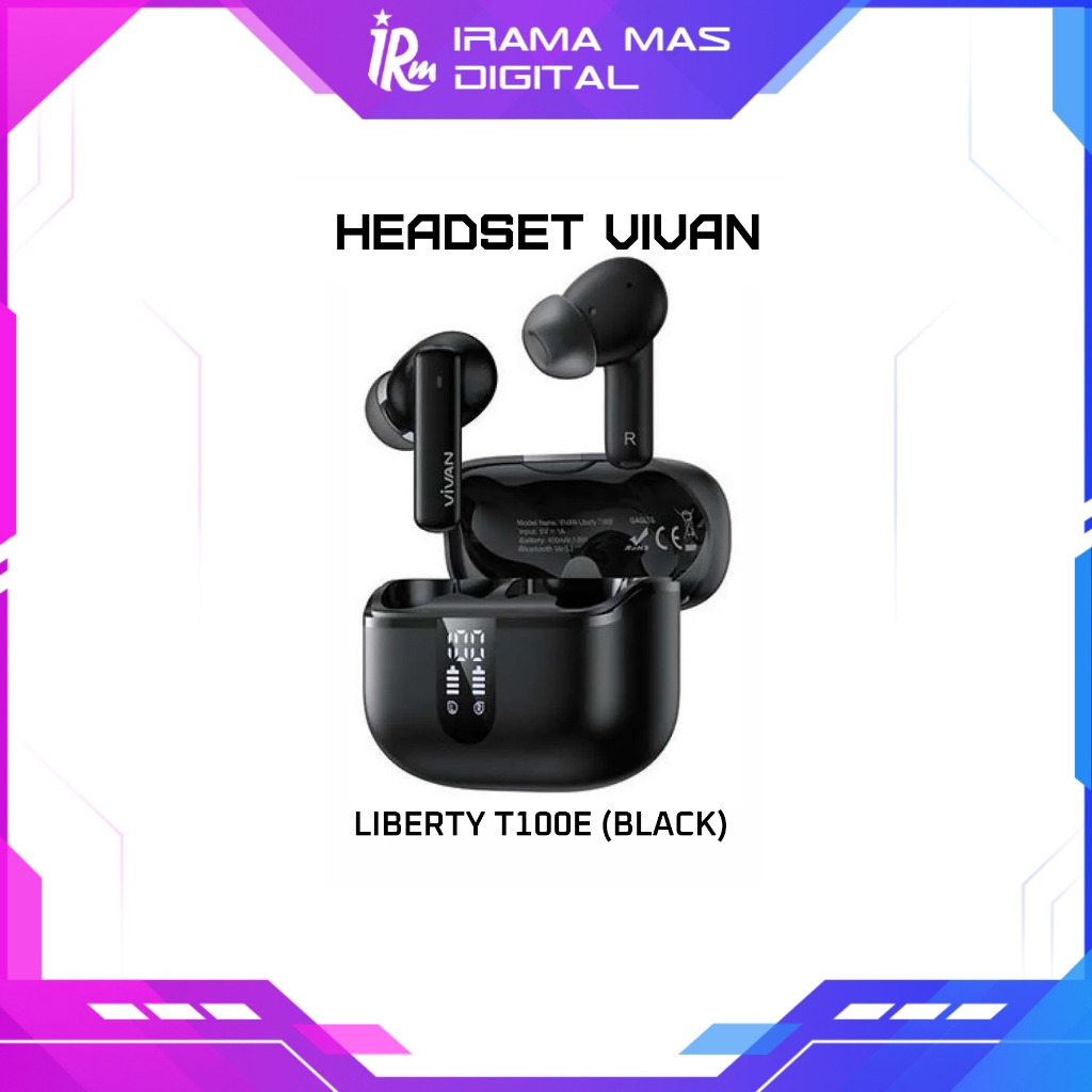 HEADSET VIVAN - LIBERTY T100E (BLACK, WHITE)