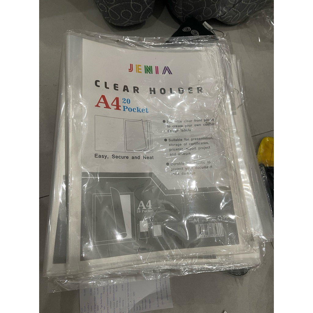 

Clear Holder JENIA A4 20 Kantong / Map Plastik Album Rapot 20 Pocket