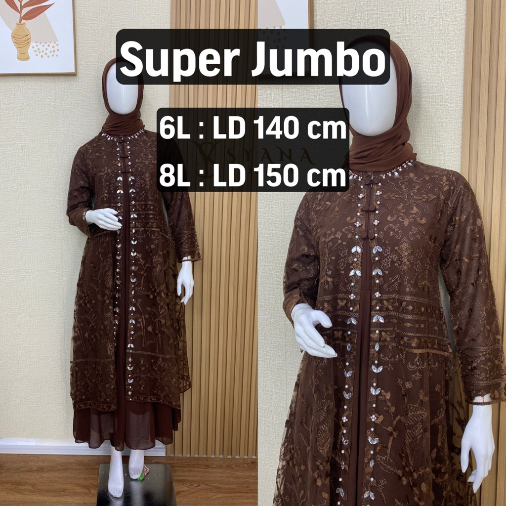 Haliza | Dress Kondangan busui Gamis Mahogany coklat tua gamis mahogani dress