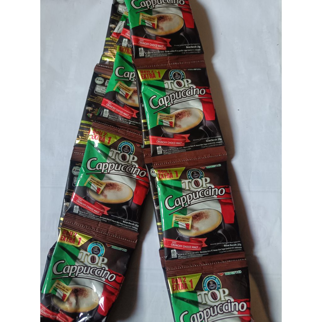 

15 Sachet Top Kopi Capuccino 1 Renteng Coffee @25gr × 15pcs