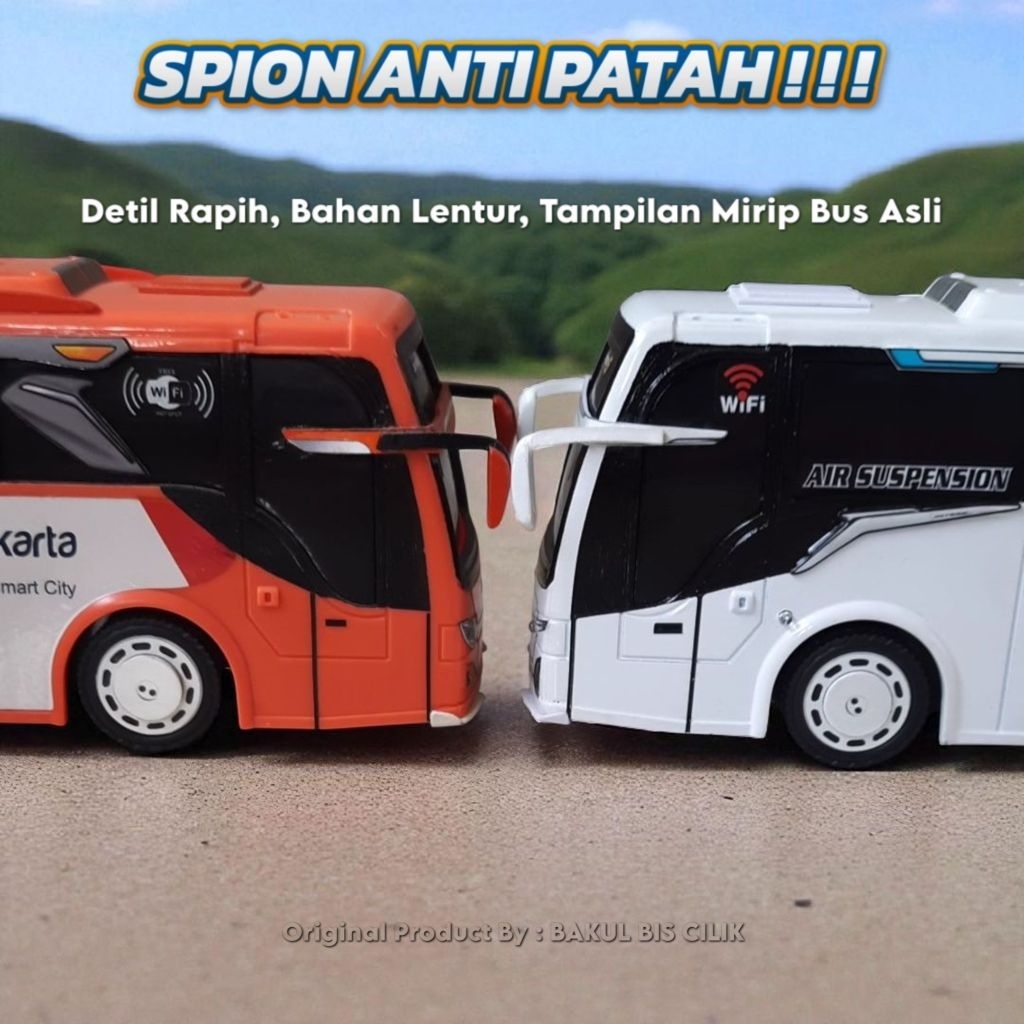 SEPION RESIN LENTUR ANTI PATAH UNTUK MINIATUR BUS RKC . DETIL BAGUS MIRIP BUS ASLI . READY SEMUA WAR