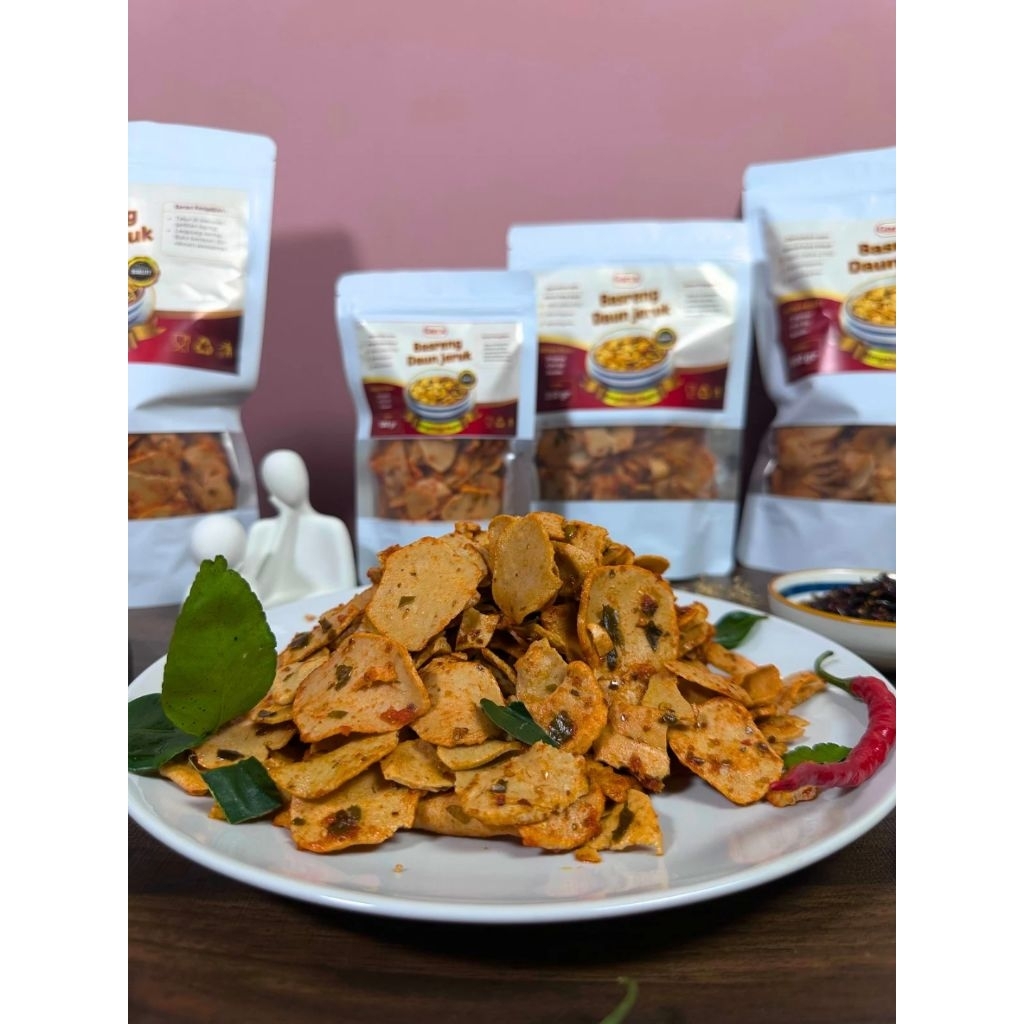 

Basreng Pipih Daun Jeruk Balado - Chili Oil - Original 250gram - Cemilan