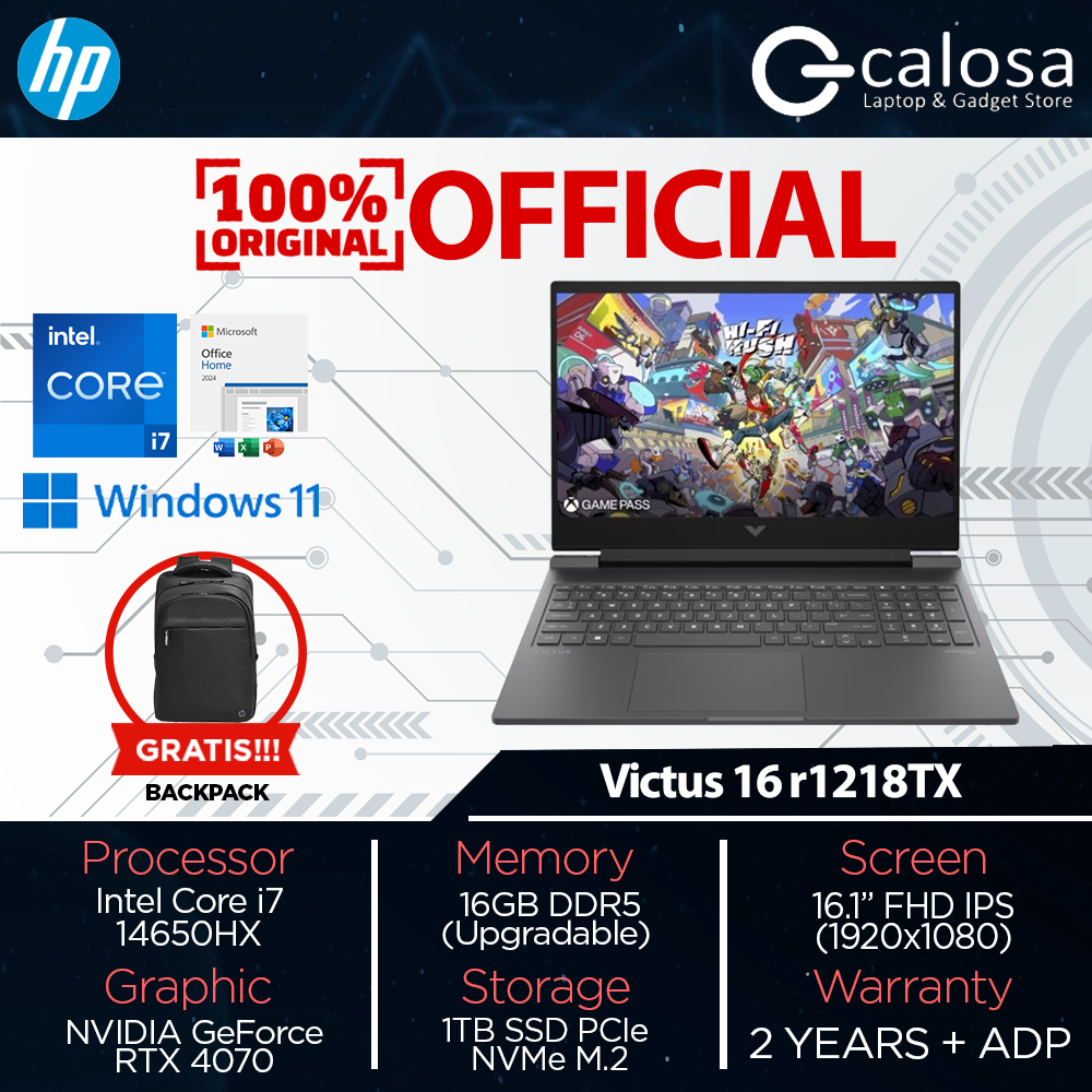 HP Victus 16 Intel Core i714650HX RAM 16GB SSD 1TB RTX4070 16.1 inch FHD 165Hz Windows 11 Home