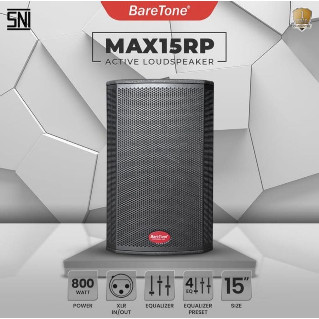 speaker aktif 15 inch box kayu baretone max15rp max 15rp original 1 unit