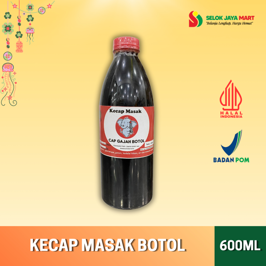 

KECAP MASAK BOTOL 600ML - CAP GAJAH BOTOL
