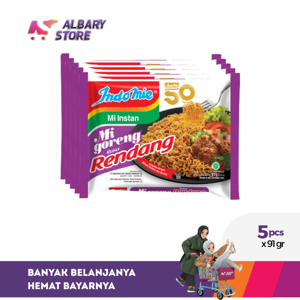 

5 PCS - Indomie Mi Instan Goreng Rendang 91 g