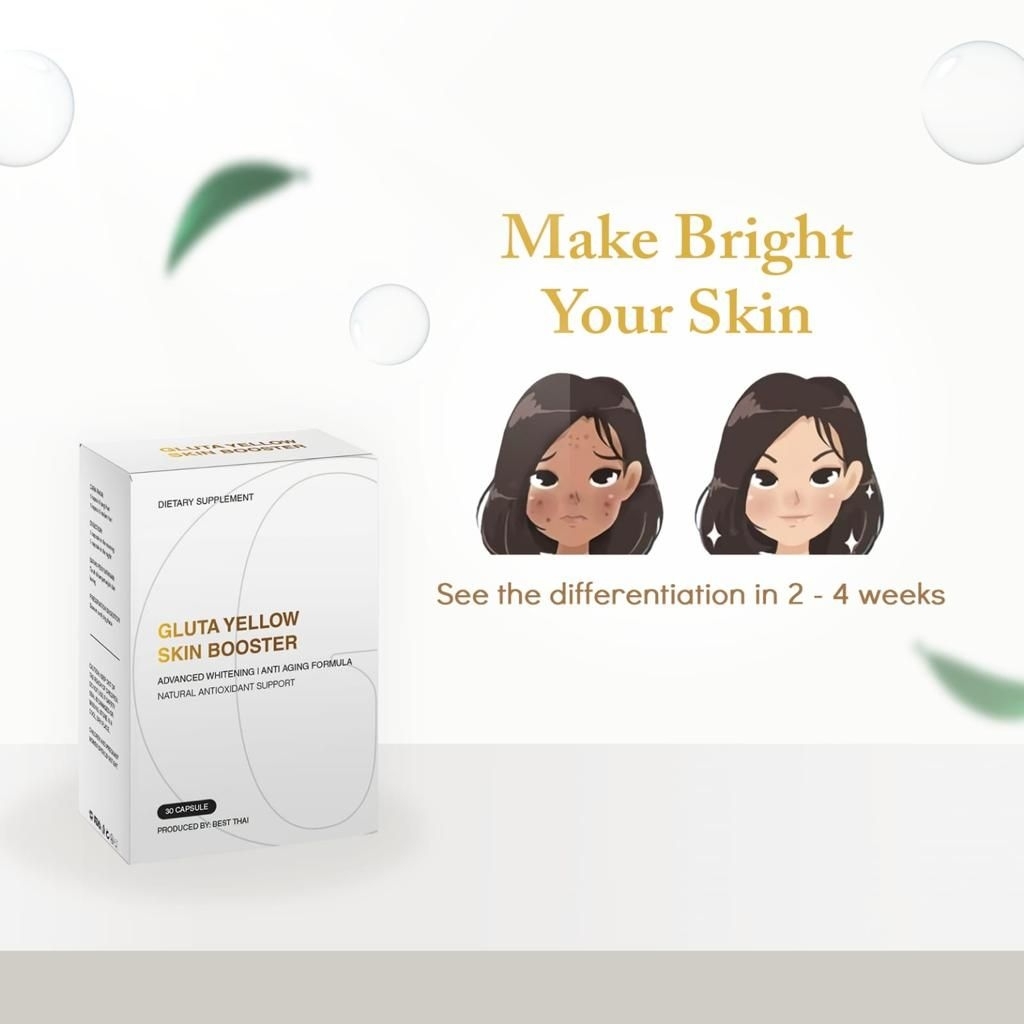 BPOM BUNDLING CHROMOCOLLA 1 SACHET + GLUTA YELLOW SKIN BOOSTER[1BOX:30CAPSULES]