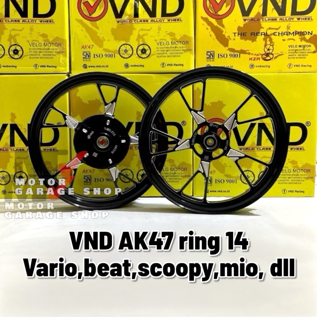 VELG VND AK 47 RING 14 VARIO 125/150 BEAT SCOOPY MIO SPORTY 110 SOUL FINO MIO KARBU GENIO 1.85/2.15