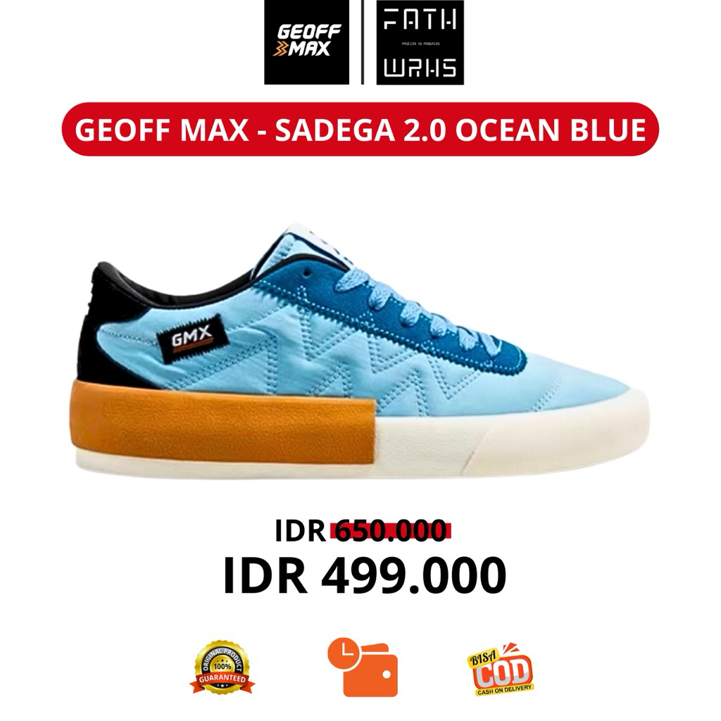Sepatu Geoff Max Original - Sadega 2.0 Ocean Blue | Ash Grey | Shoes Vulcanized | Sepatu | Sneakers 