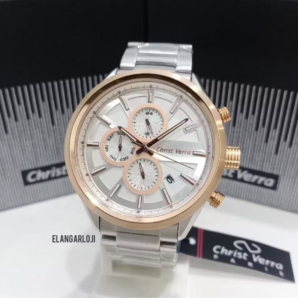 JAM TANGAN PRIA CHRIST VERRA CV 1017600G-14 SLV ORIGINAL
