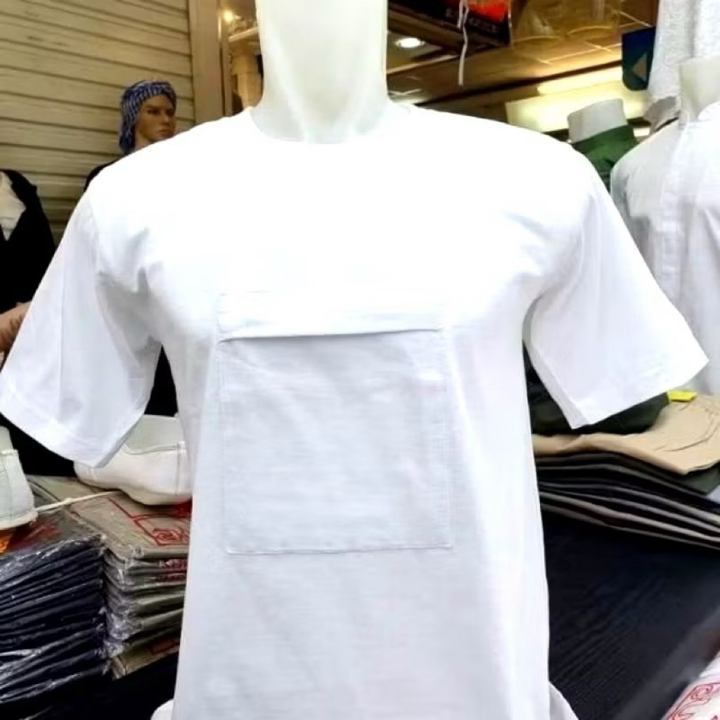 KAOS UMROH DAN HAJI ADA KANTONG DEPAN RESLETING