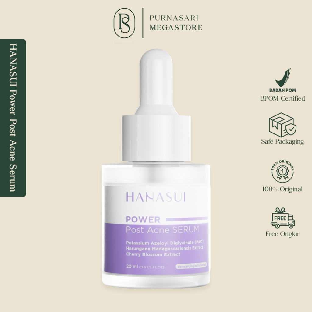 Hanasui Power Post Acne Serum - Pudarkan Bekas Jerawat Mencerahkan & Kurangi Kemerahan Cegah Jerawat