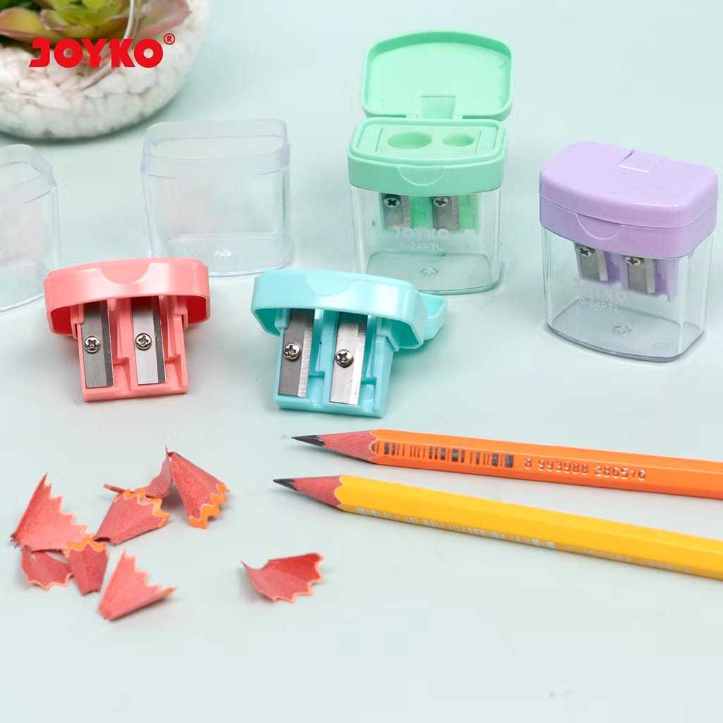 

Veiso_Rautan Serutan Sharpener Joyko B-24PTL 2 In 1 Pastel Color