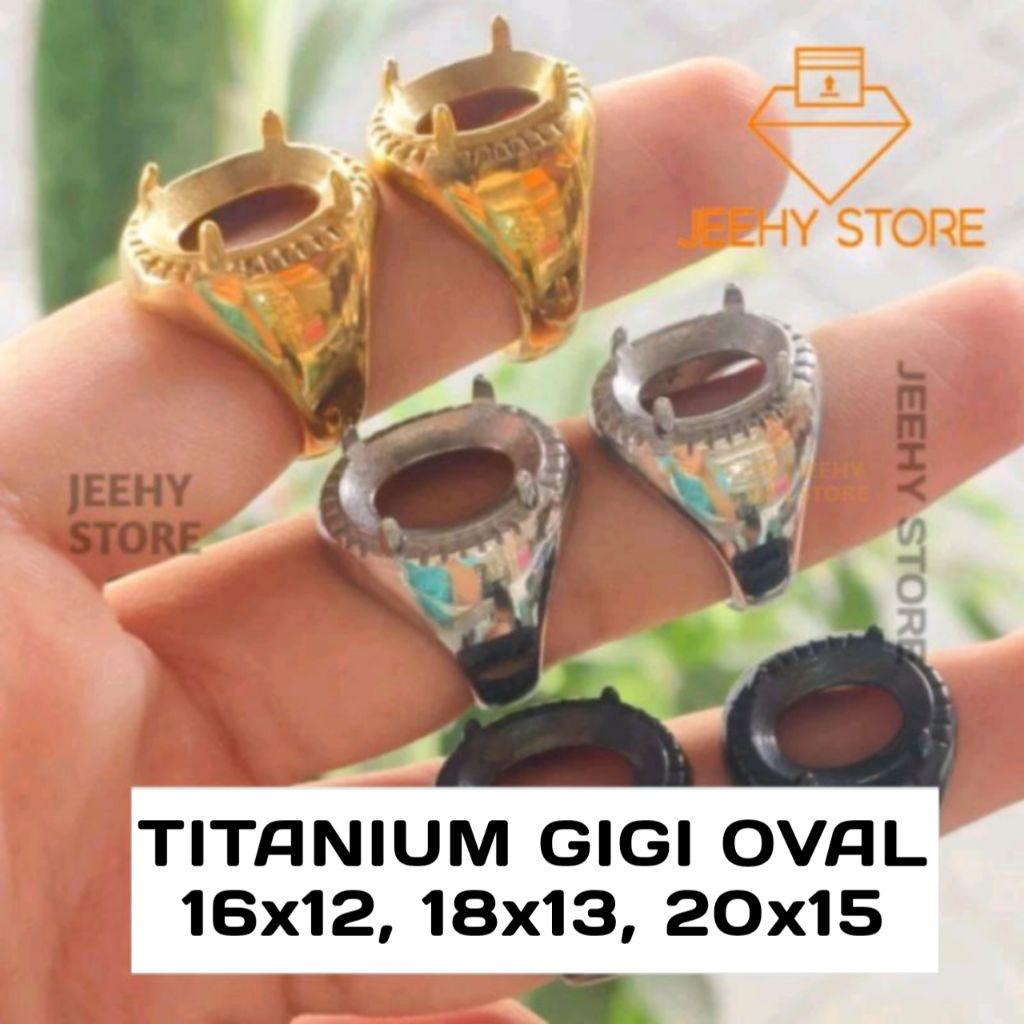 RING CINCIN TITANIUM OVAL GIGI 16x12, 18x13 , 20x15