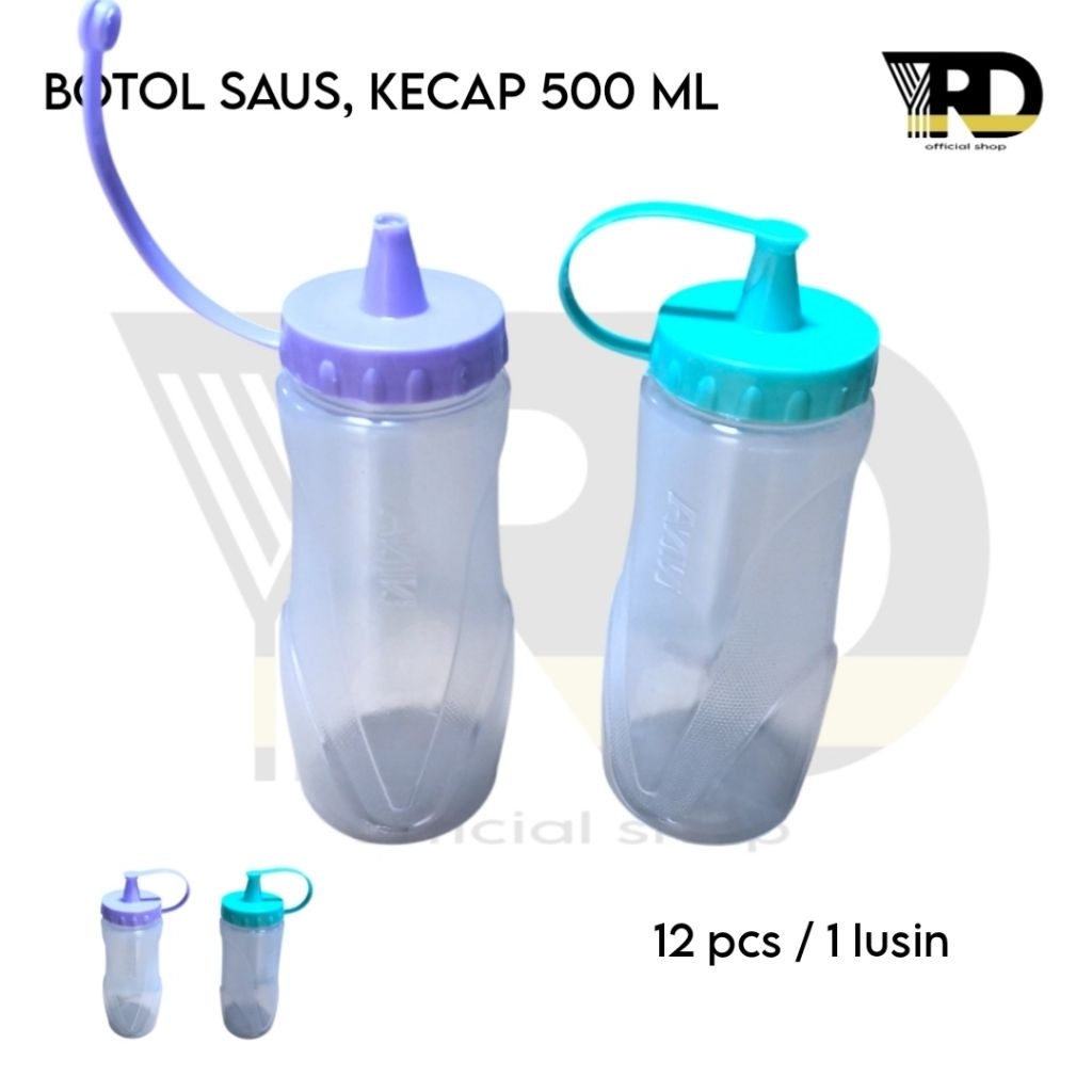 12 PCS!!! BOTOL KECAP 500 ML / BOTOL SAOS PLASTIK / WADAH MAYONAISE / TEMPAT SAMBAL / BOTOL SAOS KEC