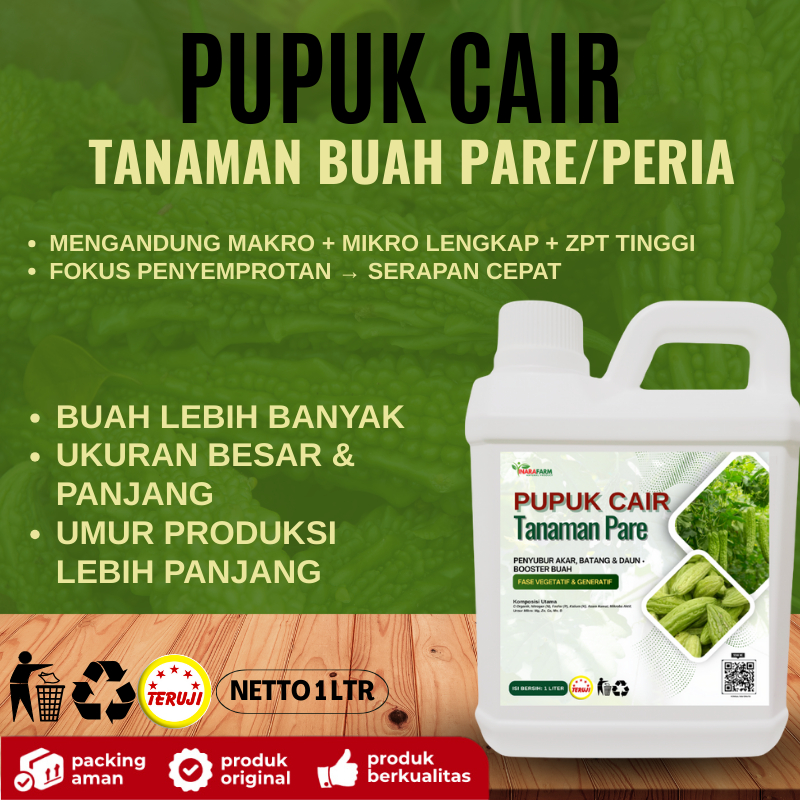 Pupuk organik cair untuk  tanaman pare/Pupuk pelebat dan perpanjang buah pare/Booster buah pare