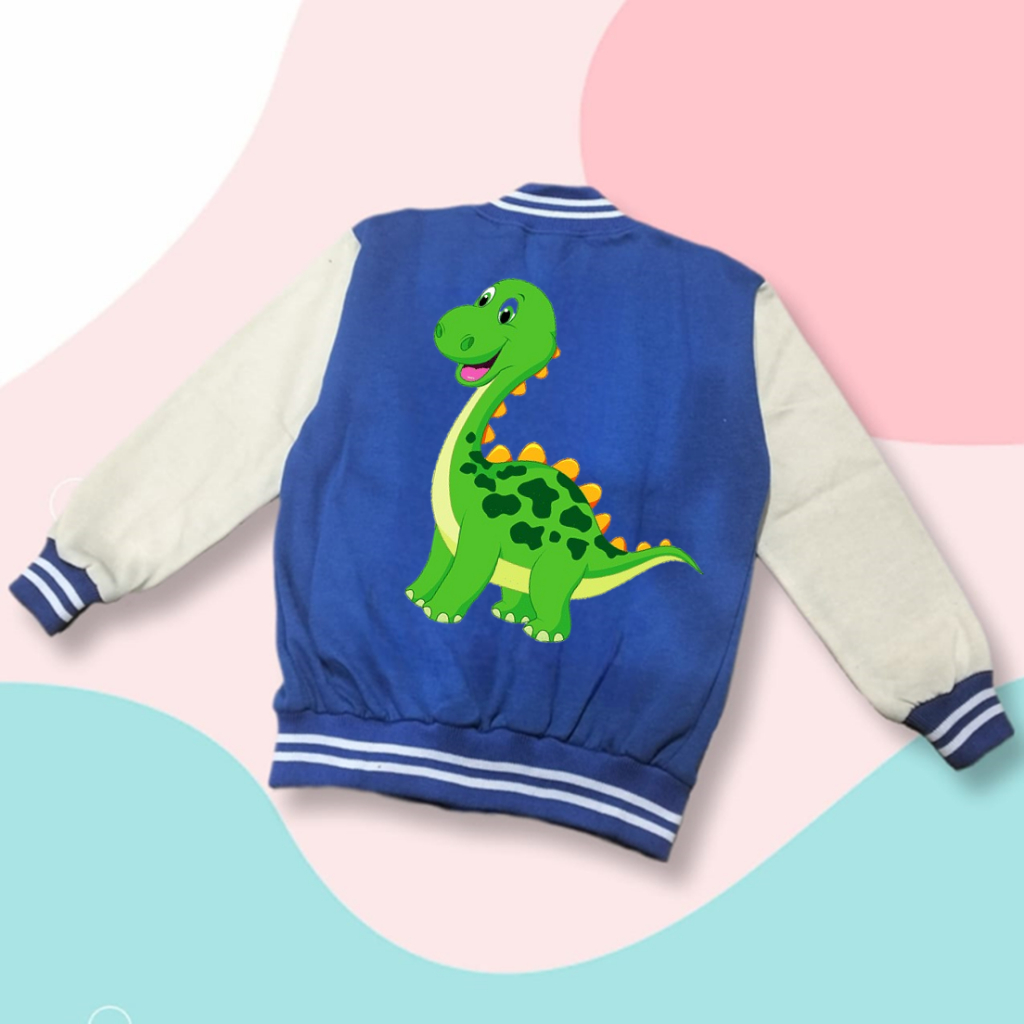 Jacket Varsity Anak Motif Dinosaurus Jacket Baseball Anak Dino