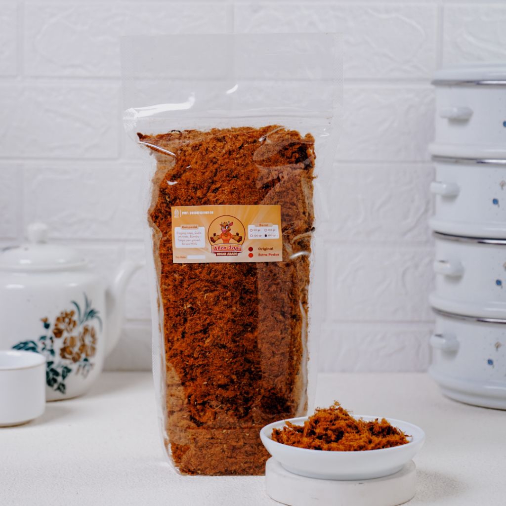 

[SAPI GRADE B 500GR] ABON SAPI ASLI JOGJA ORIGINAL & EKSTRA PEDAS ENAK MANIS GURIH