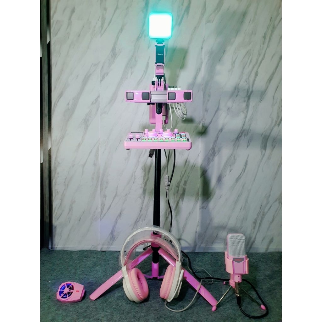 Alat Live Streaming Custom Warna Pink Plus OTG