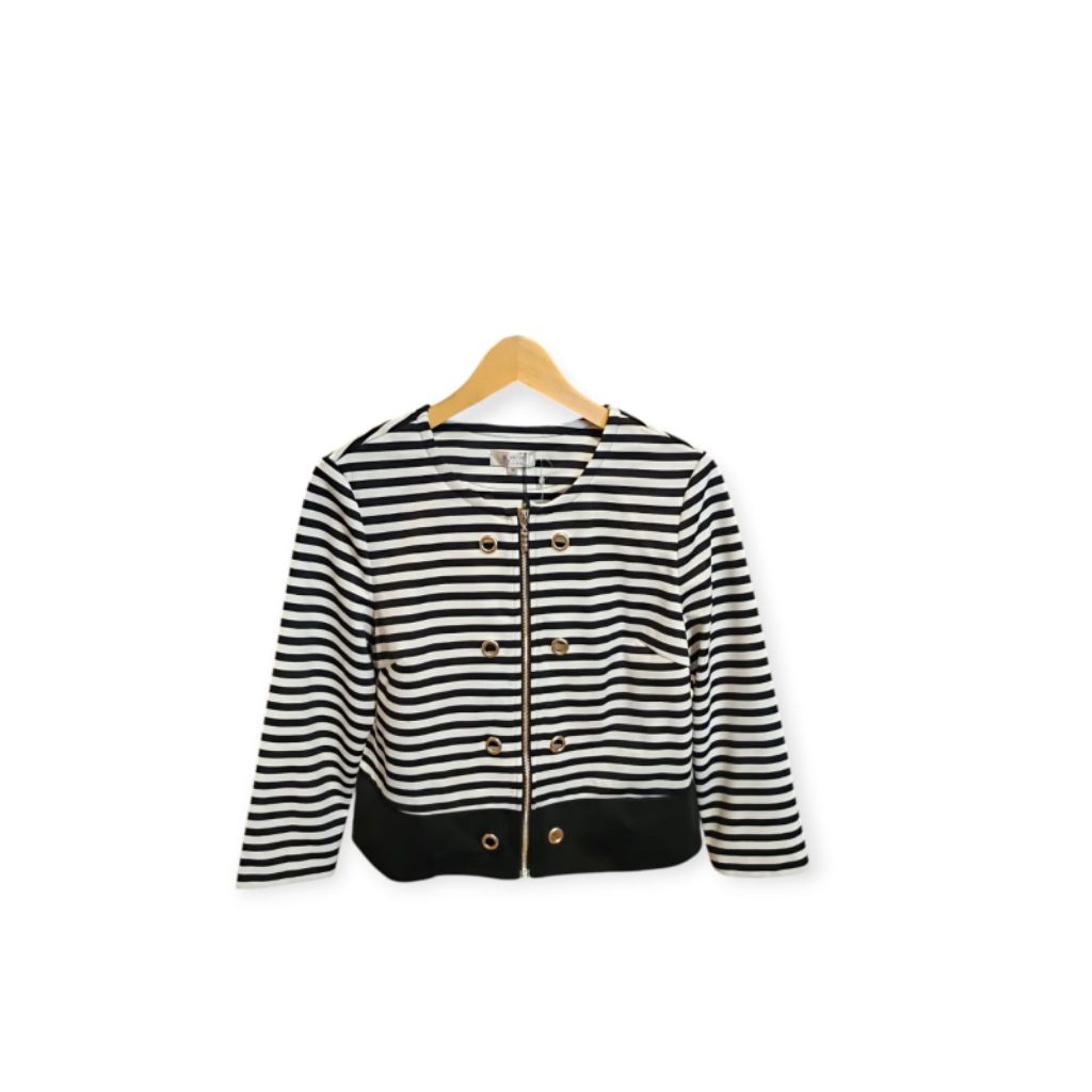 Wanko Black & White Stripe blazer Zipper