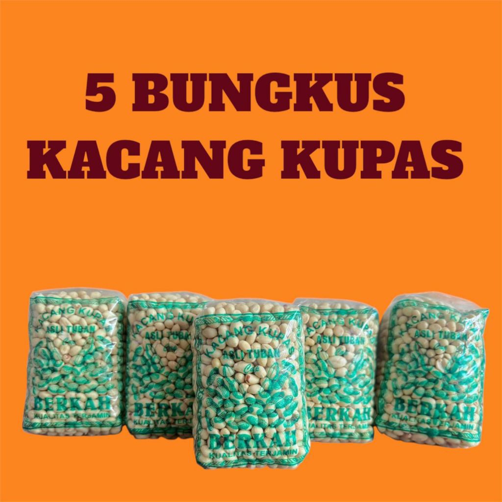 

5 bungkus kacang kupas asli tuban kemasan 250 gram total berat 1250 gram