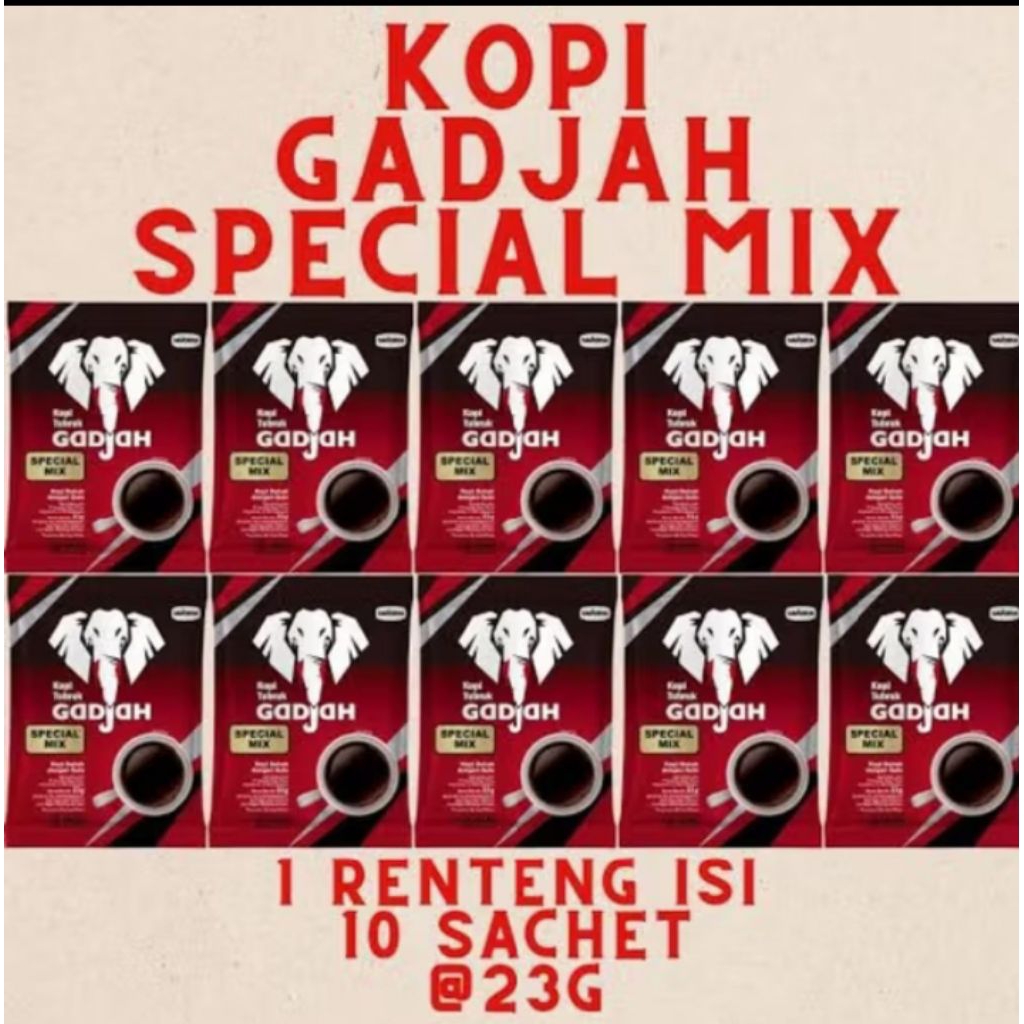 

KOPI TUBRUK GADJAH SPESIAL MIX 1 RENCENG ISI 10 SACHET 23GR