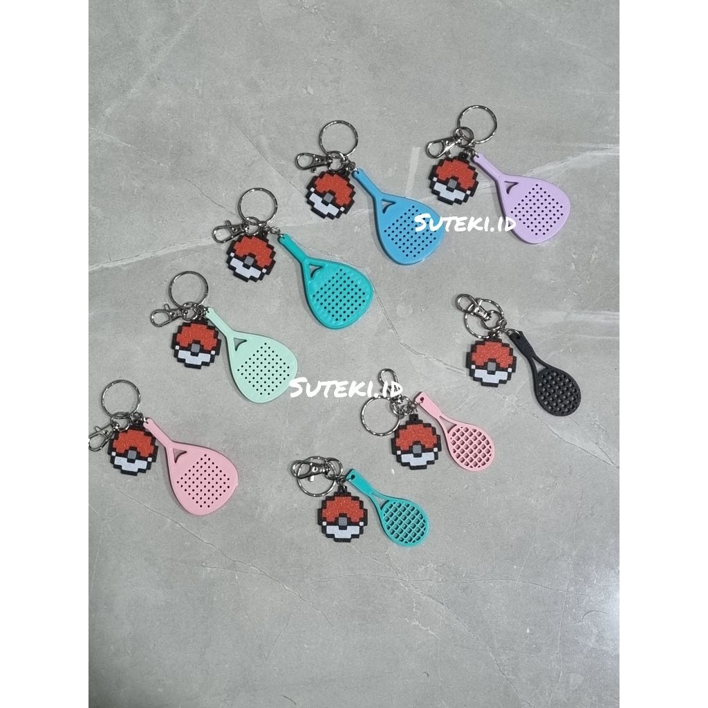 SUTEKI X POKEMON Keychain lucu bag souvenir gantungan kunci tas selempang ransel Padel