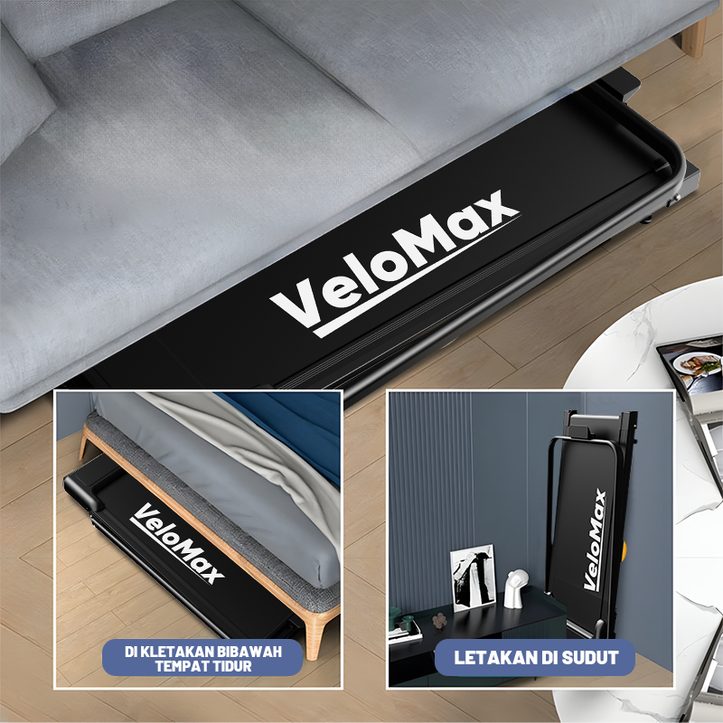 Ready Stock [VeloMax ] Treadmill listrik, treadmill lipat portabel, treadmill berdaya rendah/matras