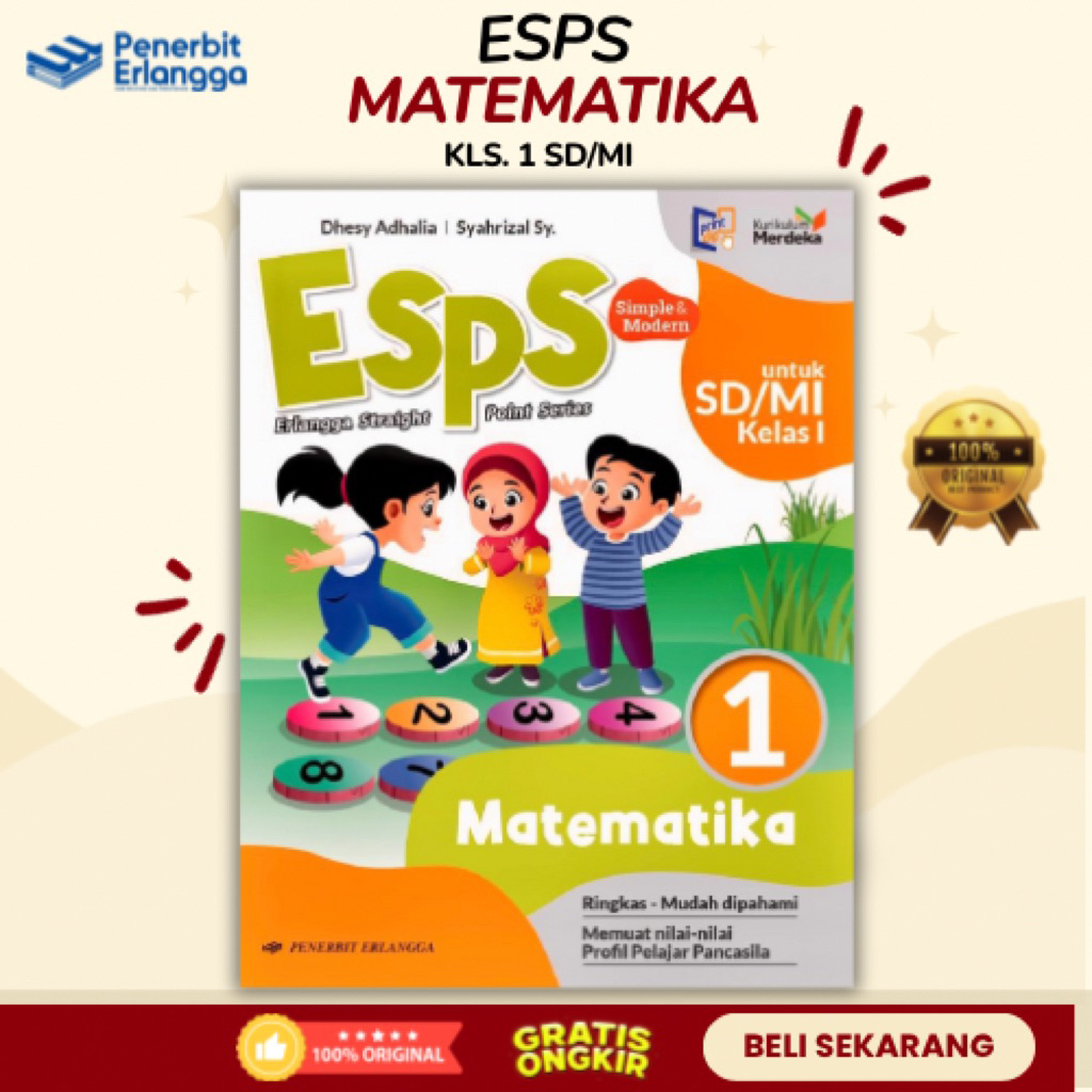 Buku ESPS Matematika SD/MI Kelas 1 - Penerbit Erlangga