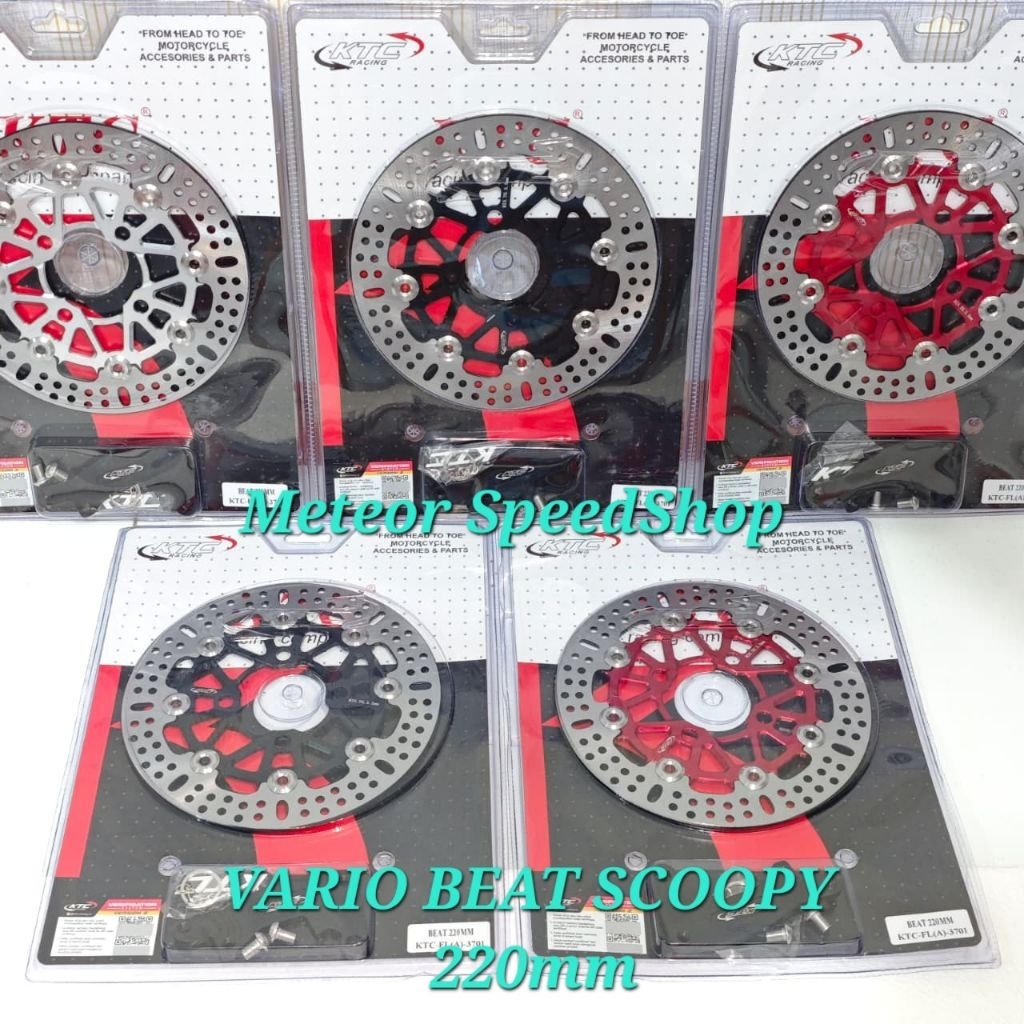 PIRINGAN KTC 220mm DISC BRAKE  PIRINGAN CAKRAM KTC FULL CNC FLOATING  BEAT VARIO SCOOPY 220MM BAUT 4