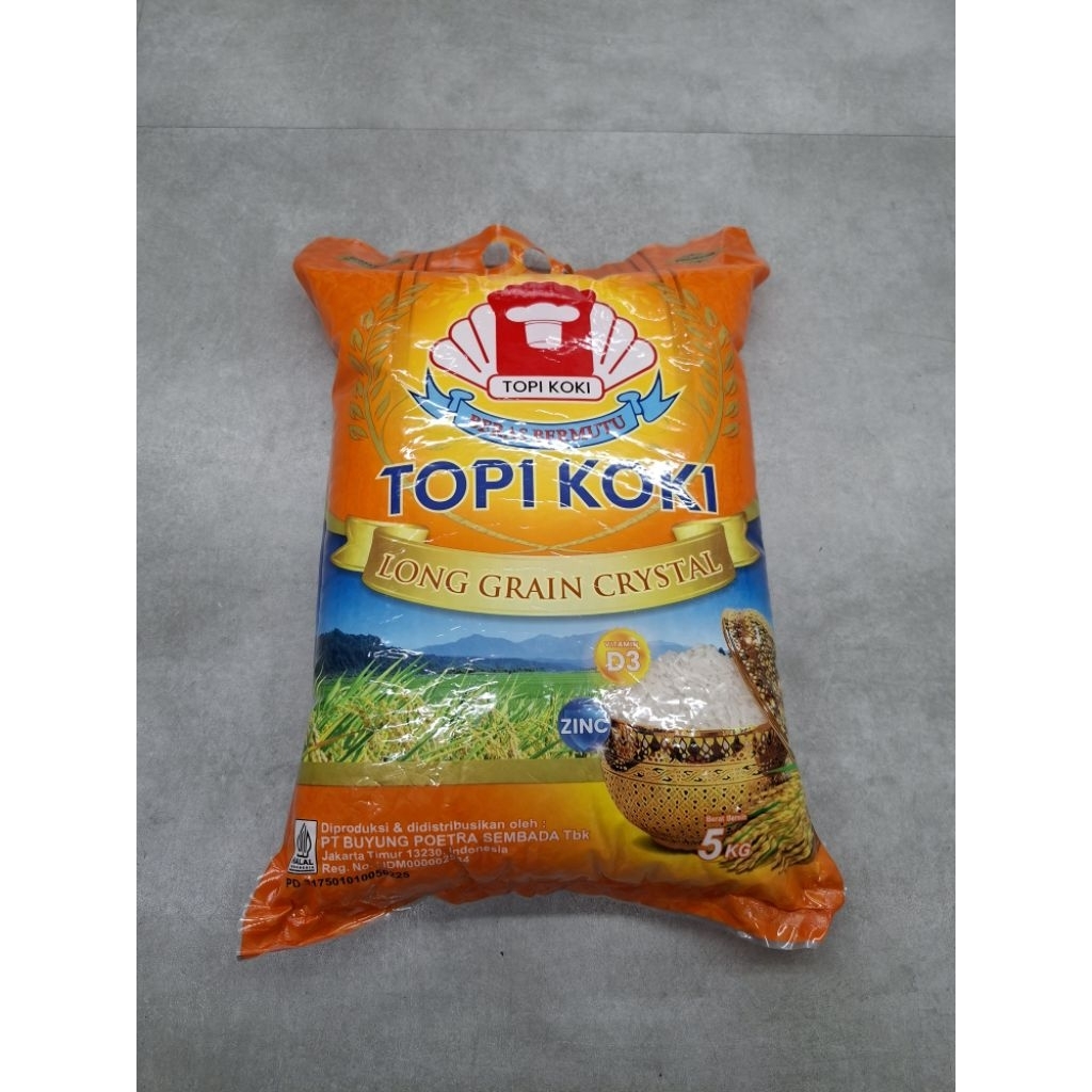 

CAP TOPI KOKI BERAS LONG GRAIN CRYSTAL PREMIUM KEMASAN 5 KG