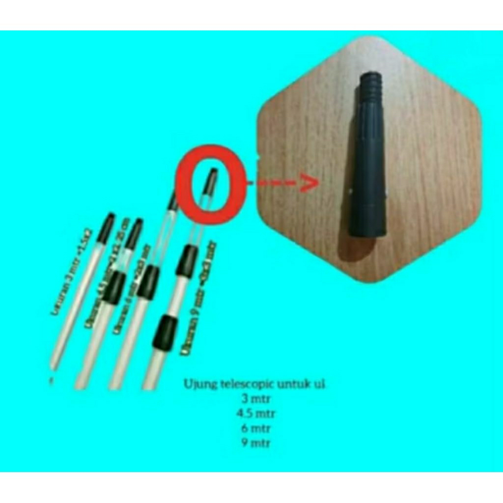 Adapter drat extension aluminium pole semua ukuran
