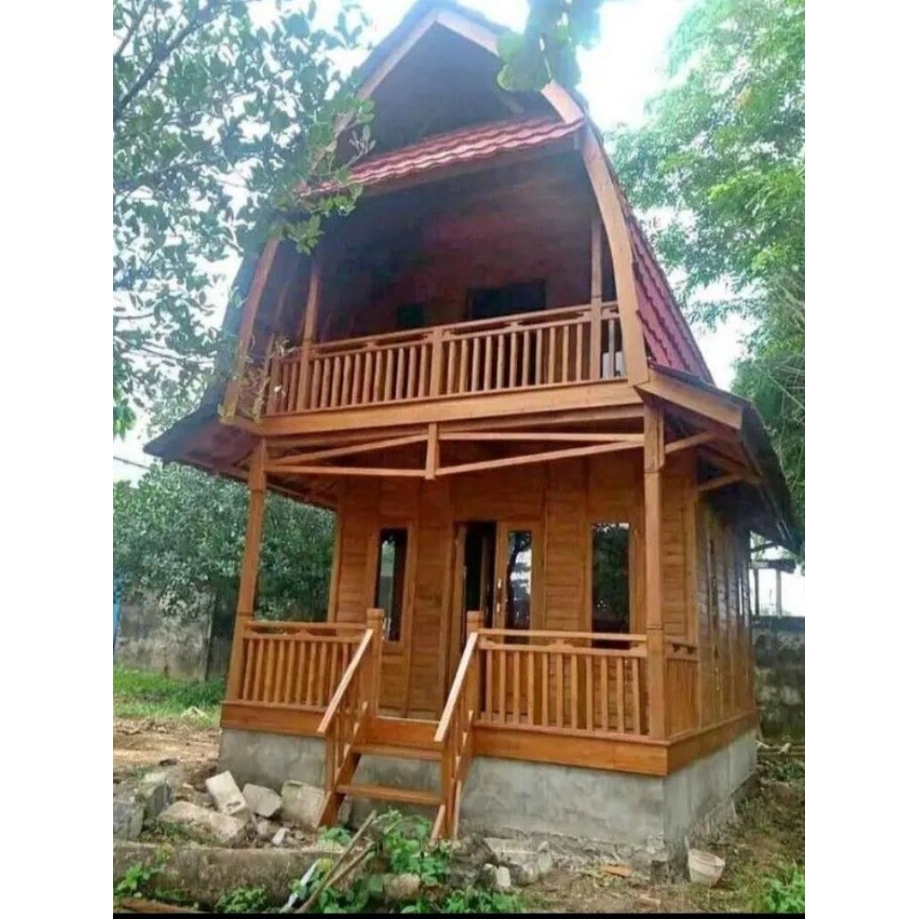 Rumah lumbung 2 lantai kayu jati#villa lumbung kayu jati Jepara