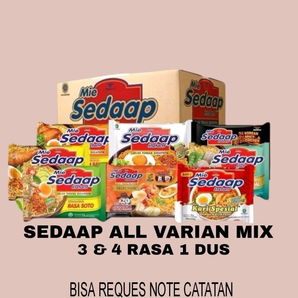 

Mie Sedaap All varian 1 Dus Mix Rasa isi 40 Pcs