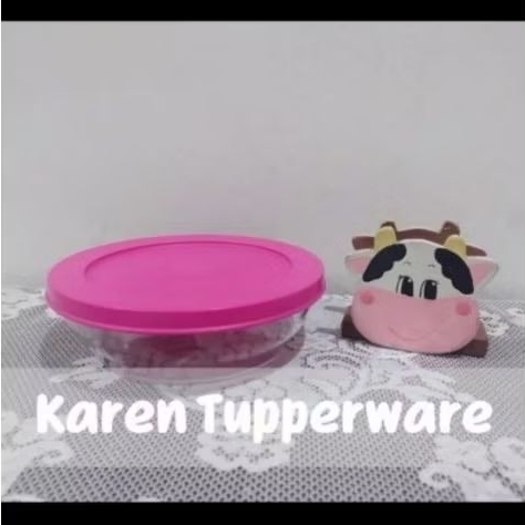 Tupperware - Clear Bowl Pink