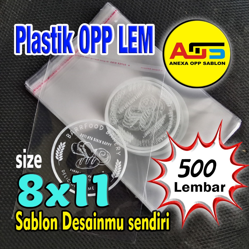 

Plastik OPP 8x11 Tebal kemasan Roti/Bakery Sablon Custom