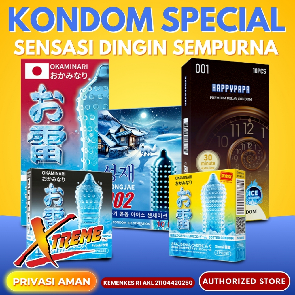 Okaminari Kondom Bergerigi Tebal 001 Japan Premium Original 10pcs