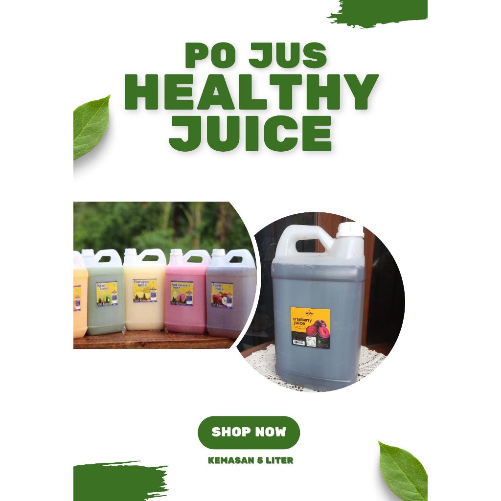PO Jus Buah Asli 5 LITER Juice Apel Jeruk Jambu Mangga Kiwi Sirsak Strawberry Belimbing Leci Nanas A