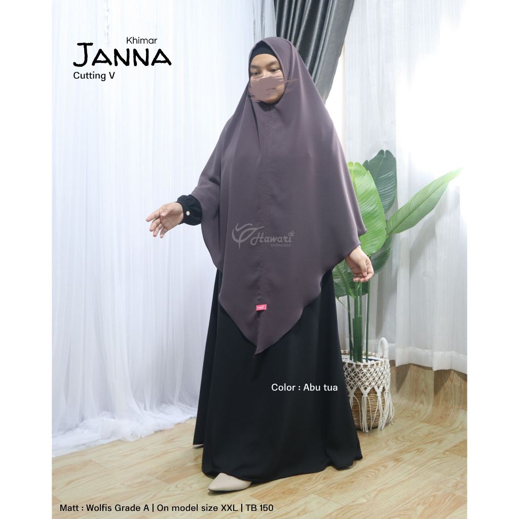 KHIMAR JANNA NON PAD CUTTING V BAHAN WOLFIS EXCLUSIVE