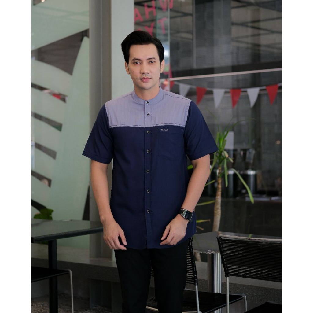 Ilnaaf Baju Koko Muslim Modern Dewasa Lengan Pendek